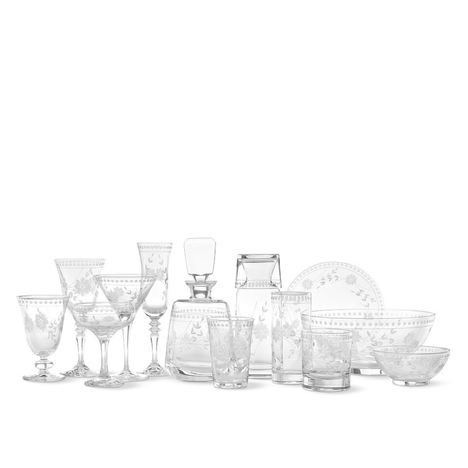 Vintage Etched Glassware Collection Williams Sonoma Australia